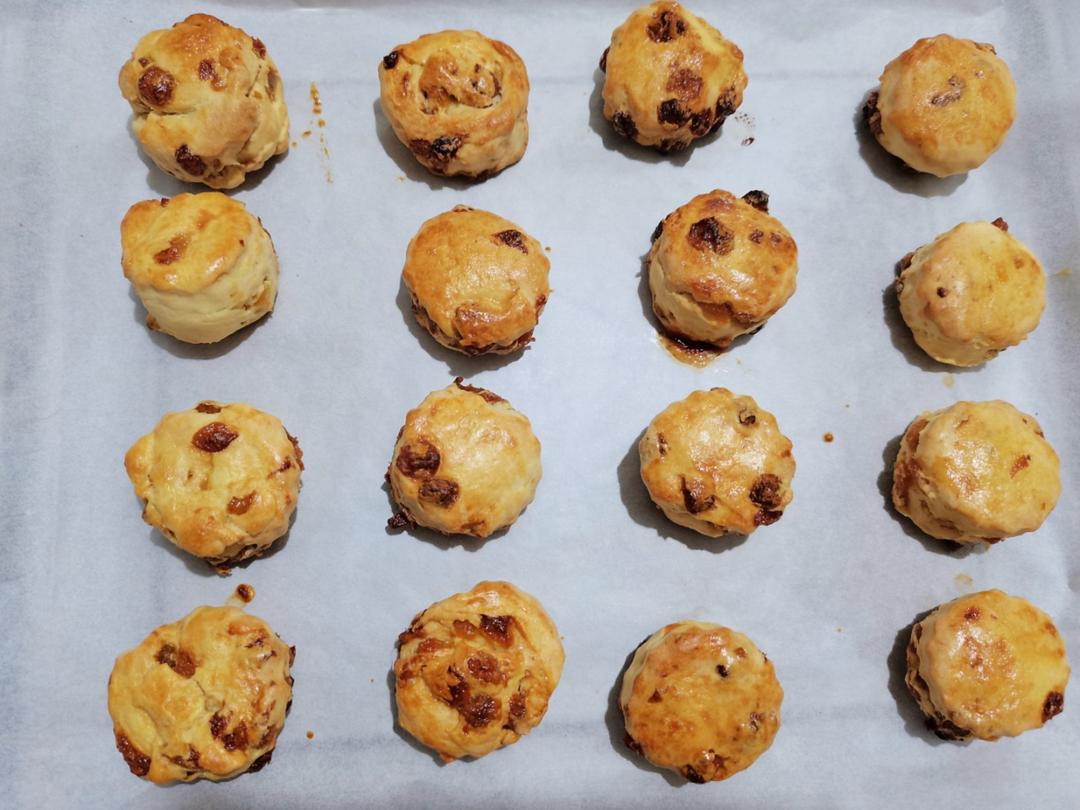 不用醒面，一次成功的葡萄干司康，好吃到爆