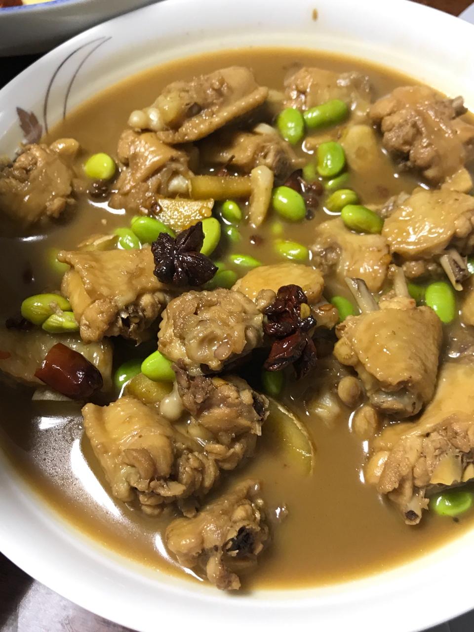 毛豆烧鸡