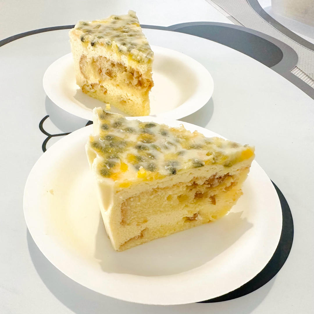 香甜可口❗️好吃到停不下来的百香果慕斯蛋糕