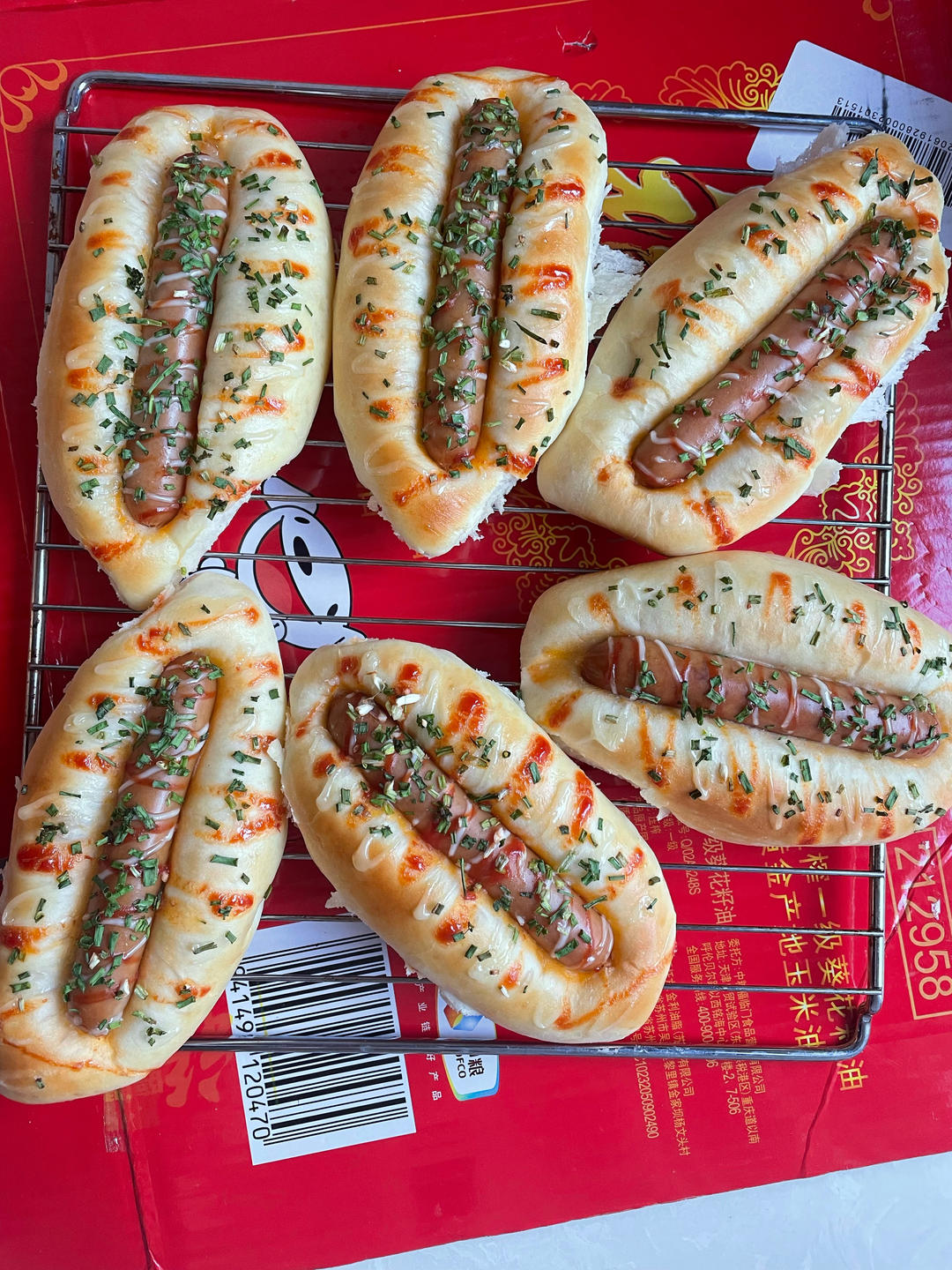 美味的香肠面包