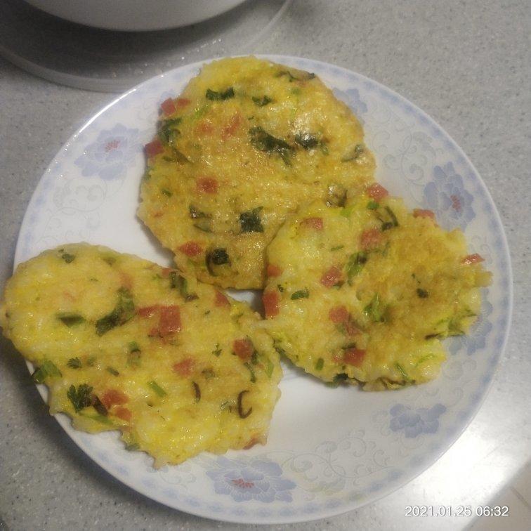 鸡蛋米饭早餐饼 😋