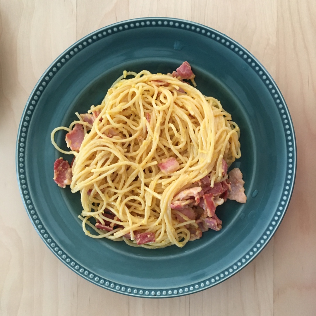 spaghetti alla carbonara意大利培根鸡蛋面