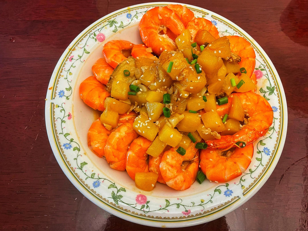 油焖土豆虾
