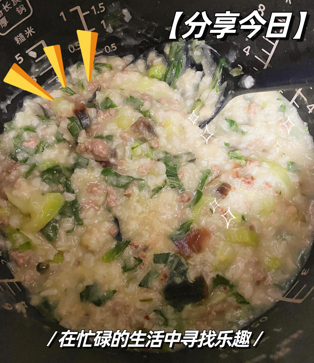 妈妈👩教我做的皮蛋瘦肉粥🥣简单快捷美味😋