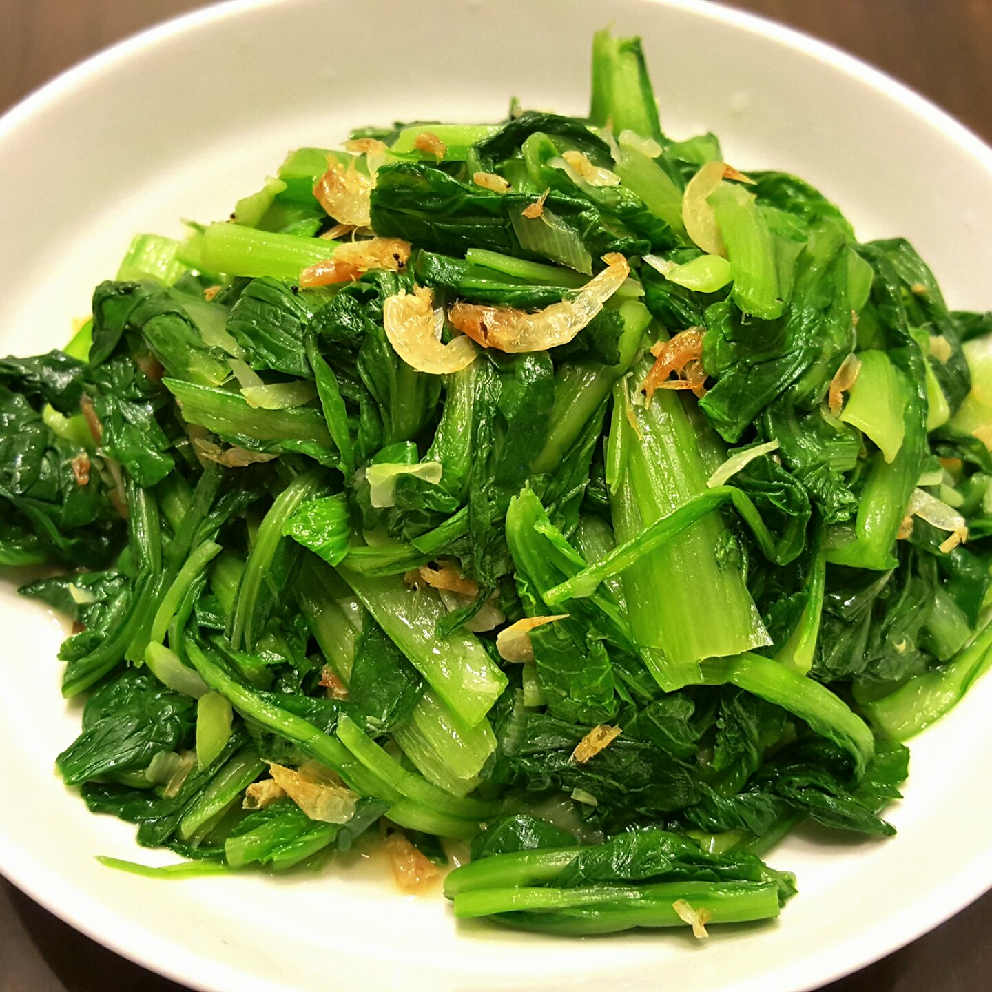 胖妞楠楠做的虾皮小白菜