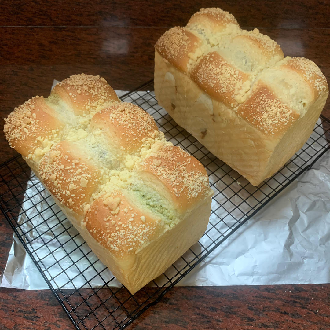 【奶酥吐司】｜抹茶+可可两种口味｜简单快手版