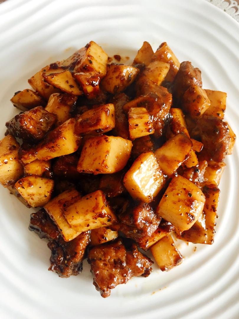 黑椒杏鲍菇牛肉粒