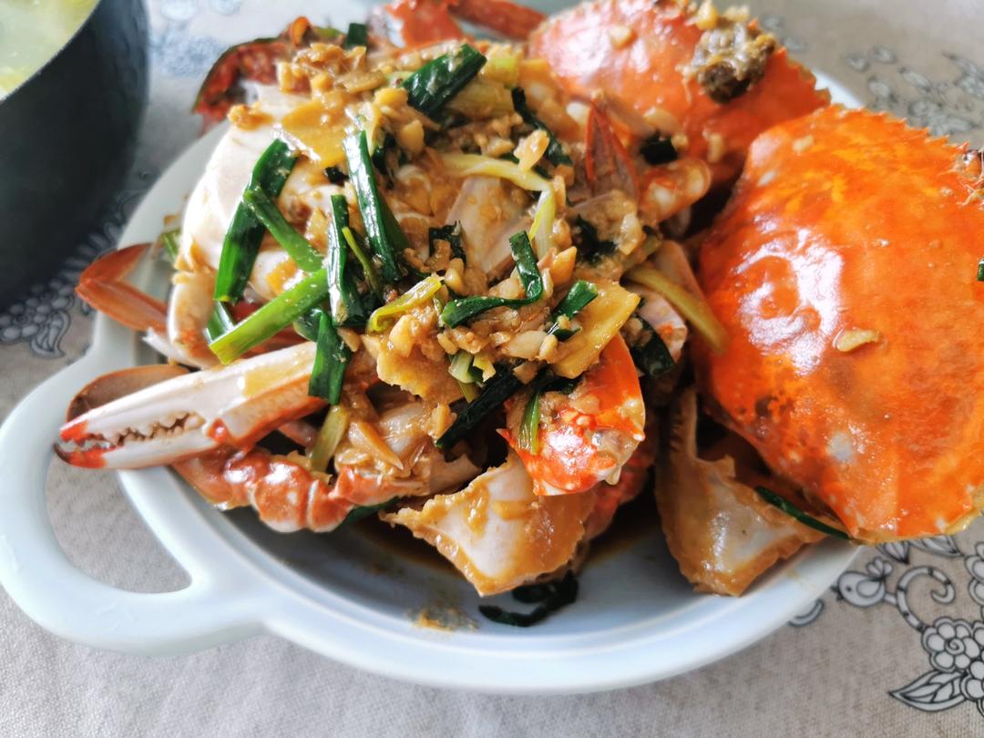 姜葱炒梭子蟹