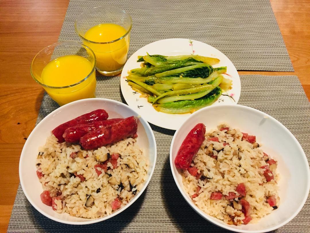 电饭锅版香菇腊肠饭
