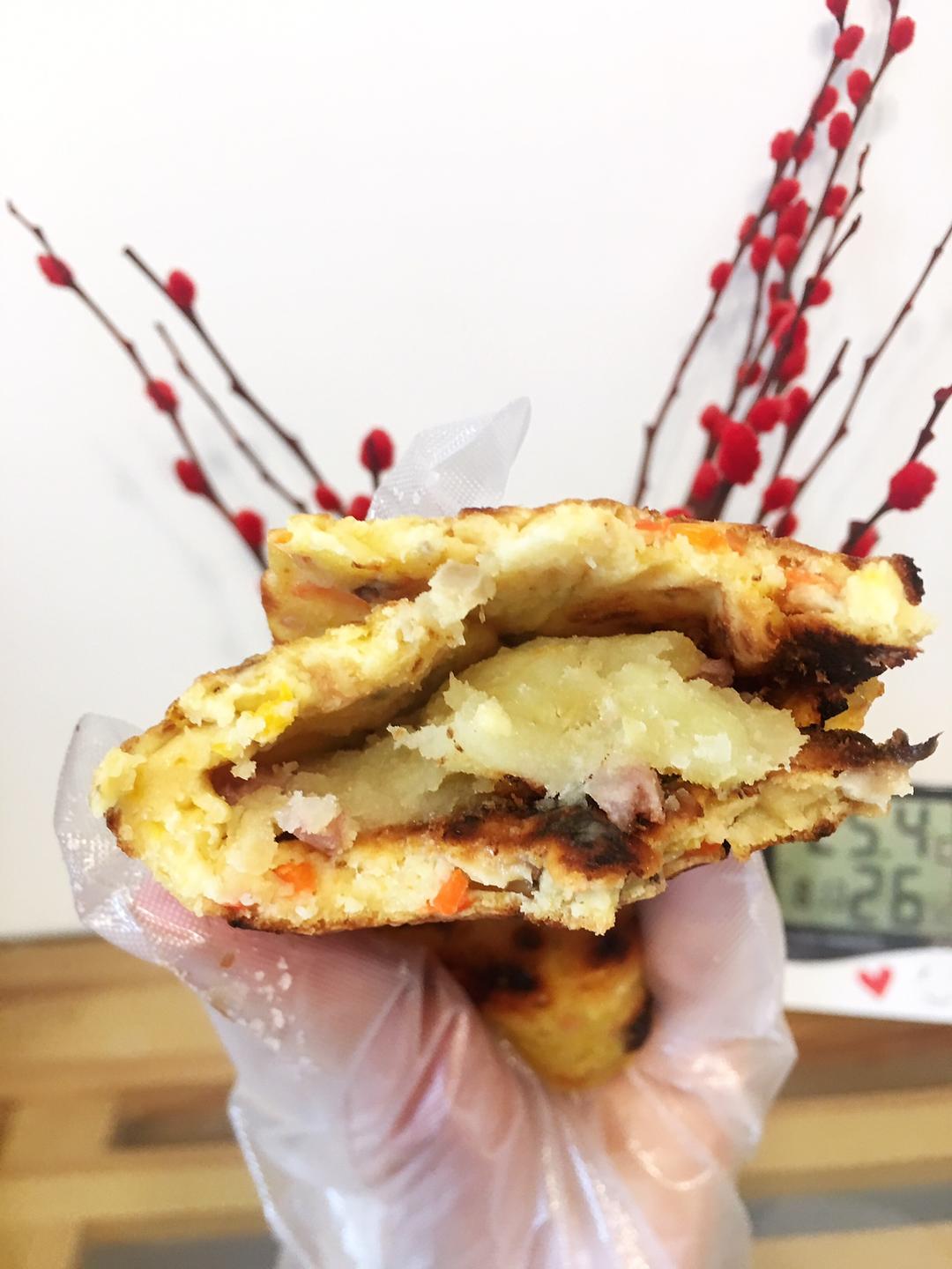 二米面时蔬鸡蛋饼