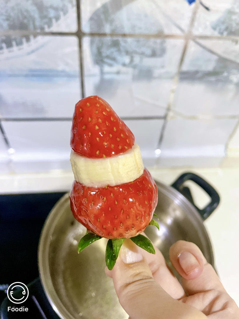 0失败！🎄圣诞节甜品｜超可爱的草莓雪人糖葫芦
