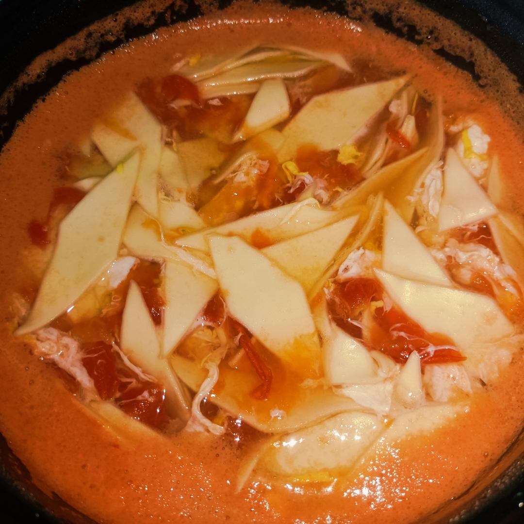 西红柿鸡蛋青菜面片