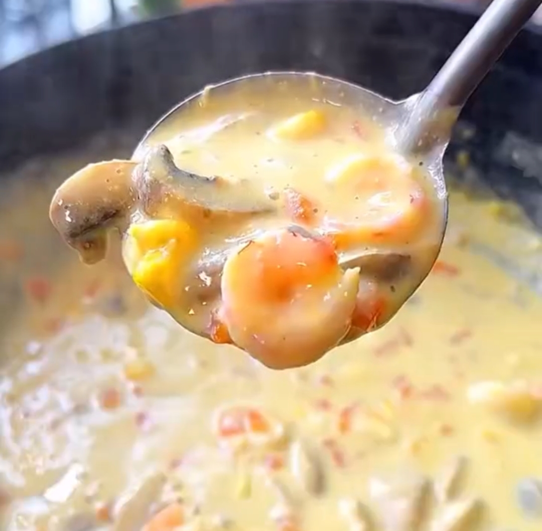 口蘑玉米浓汤的做法