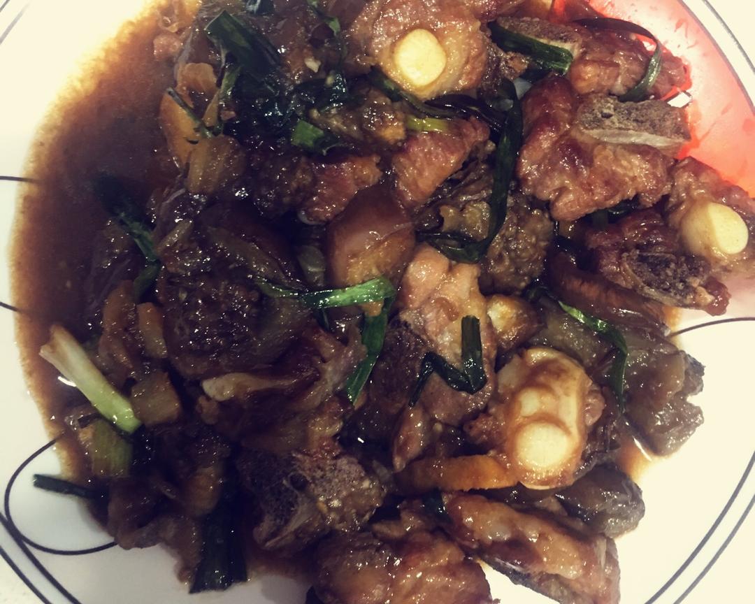 葱香排骨煲茄子