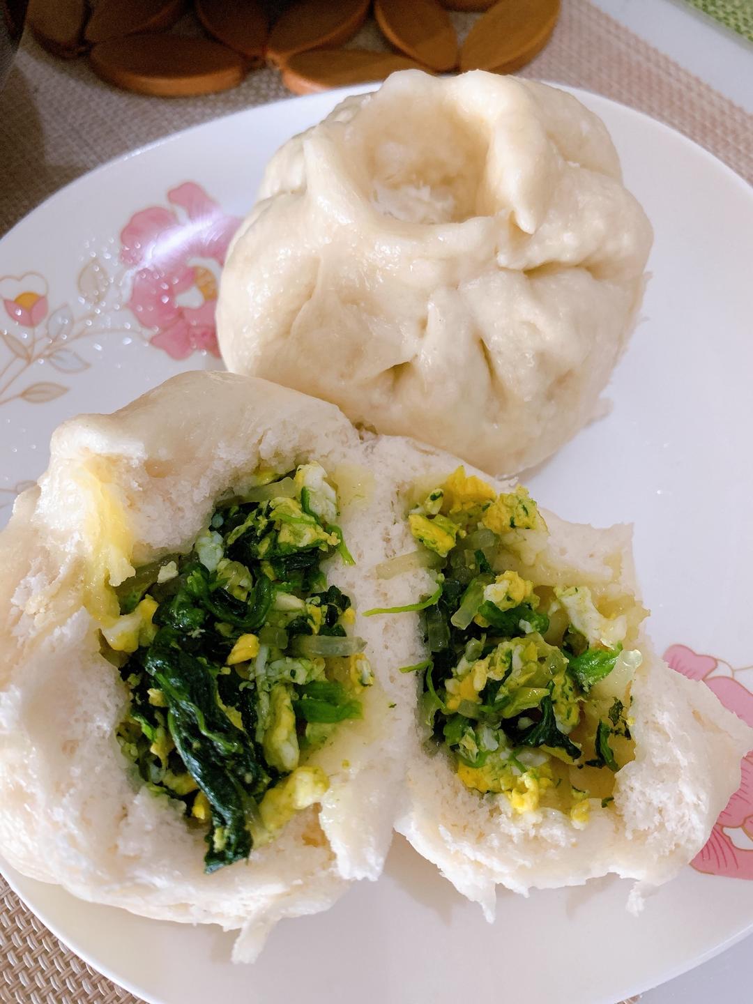 菠菜鸡蛋粉条包子
