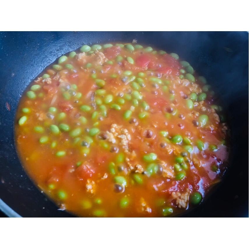 番茄肉末烧毛豆