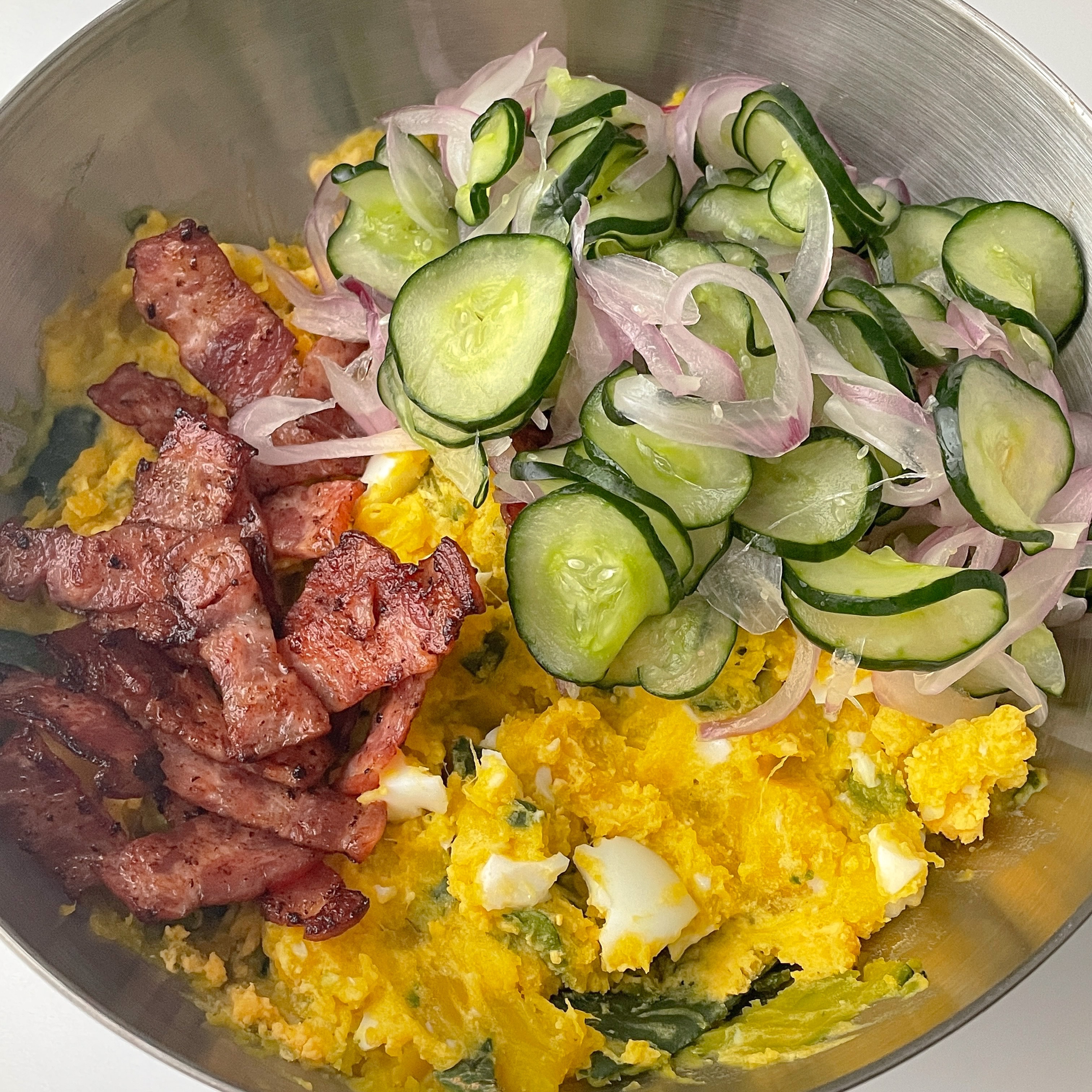 秋冬暖胃热轻食🎃贝贝南瓜鸡蛋温沙拉的做法 步骤9