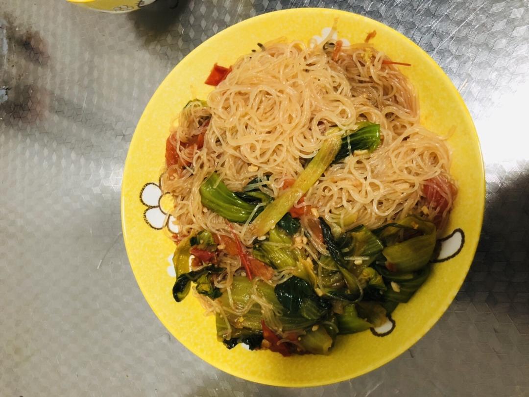 小油菜凉拌粉丝