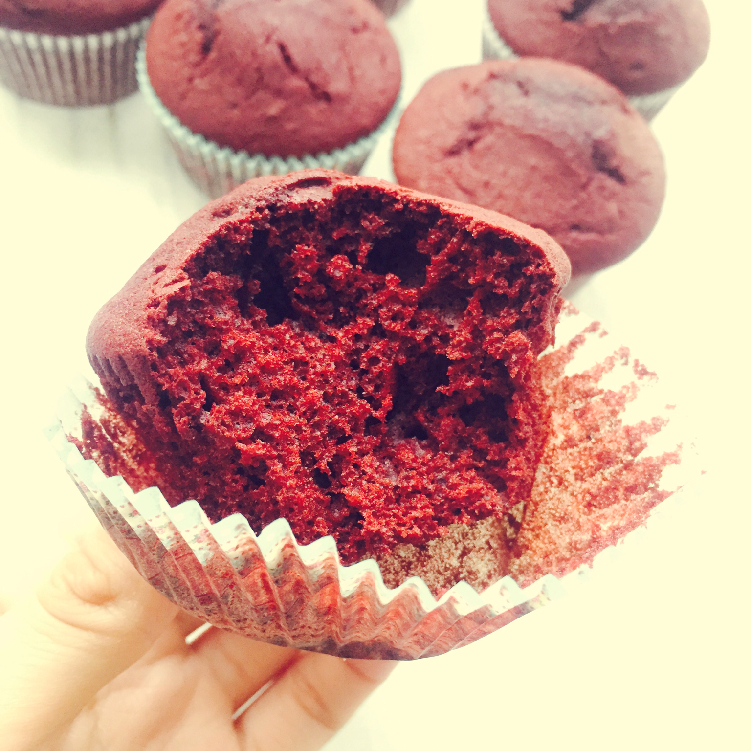 传统红丝绒杯子蛋糕（极软无泡打粉）Red velvet cupcake