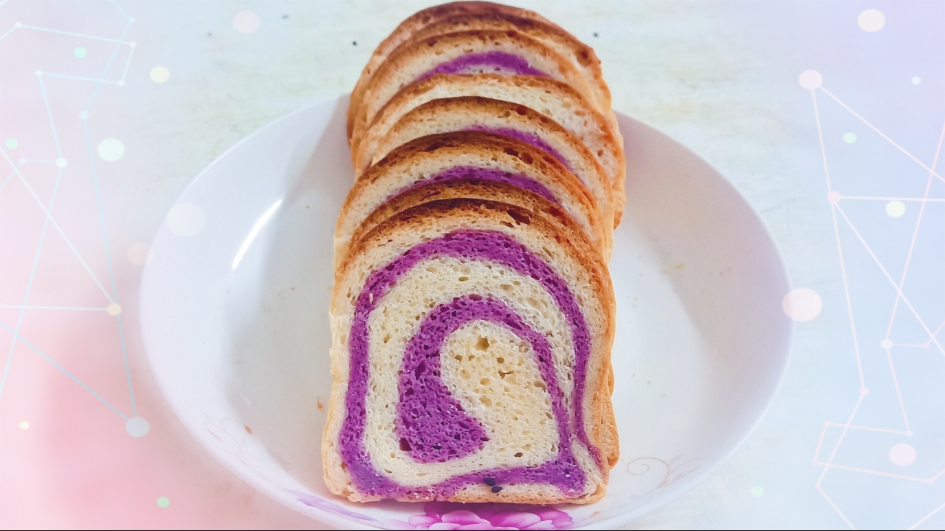 紫薯花纹吐司的做法