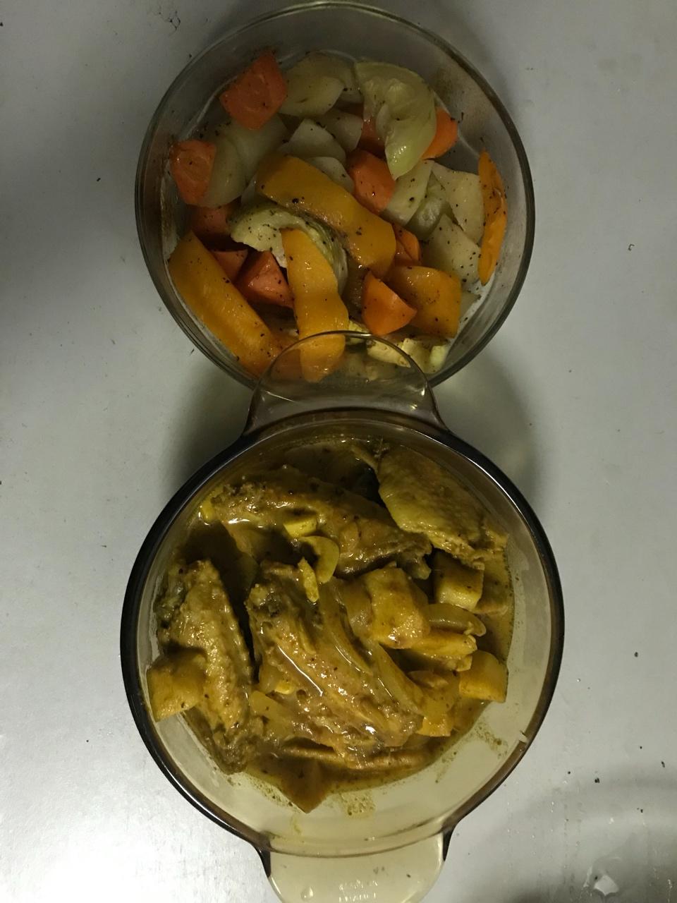 咖喱鸡配烤蔬菜（自制咖喱酱）