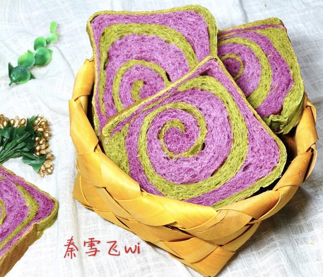 紫薯抹茶土司的做法