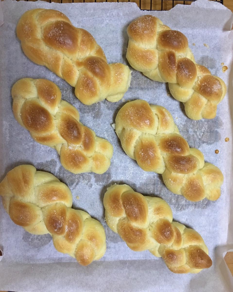 砂糖麻花面包（两股辫子）