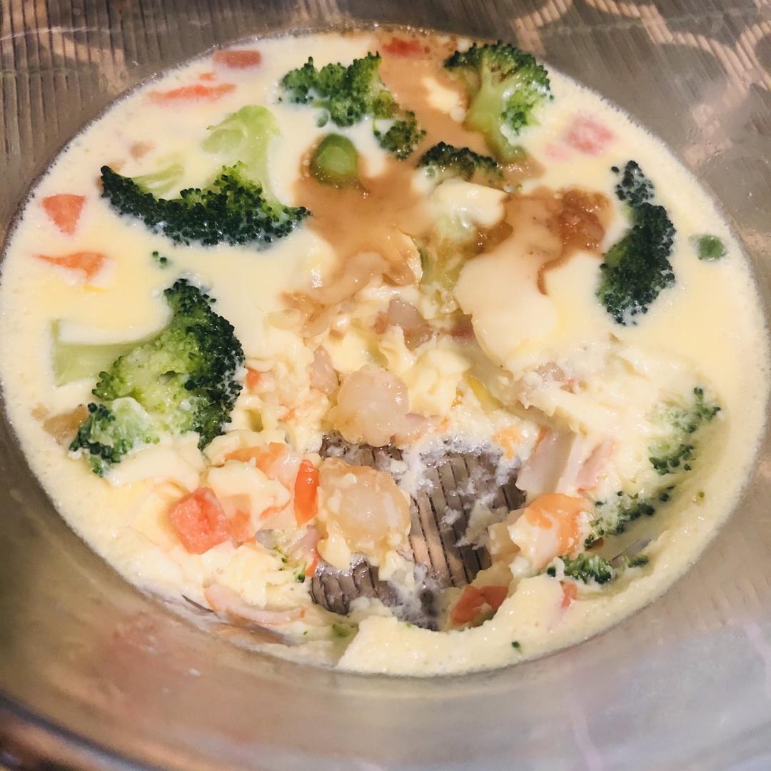 西兰花虾仁鸡蛋羹（绝对有秘诀的一道菜）