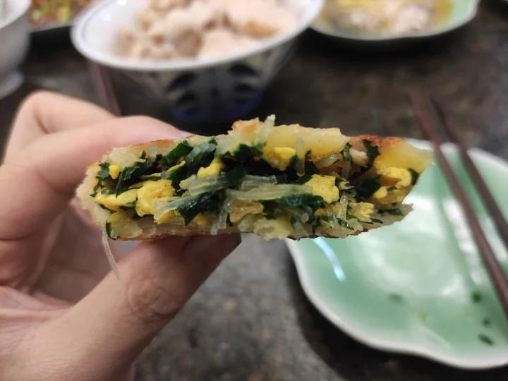 皮薄如纸的韭菜馅饼|免揉面法