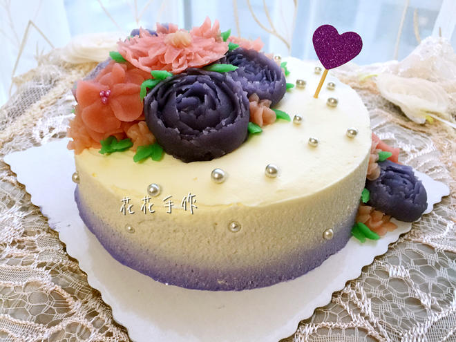 豆沙韩式裱花蛋糕的做法