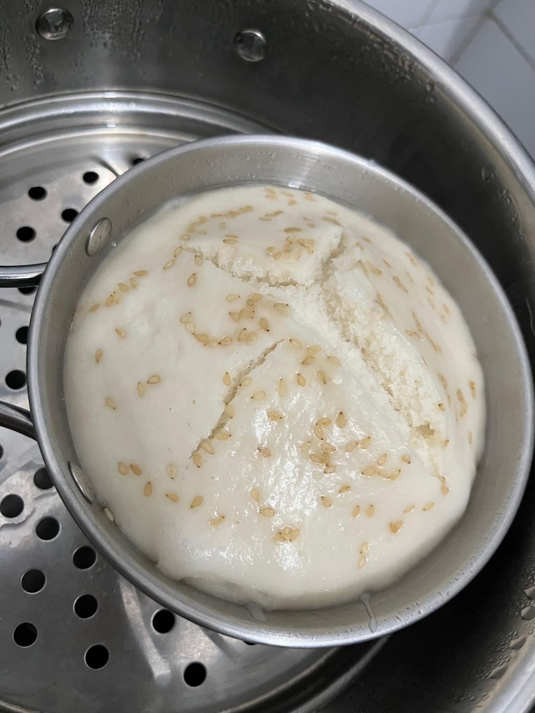 无油不加泡打粉的粘米粉发糕