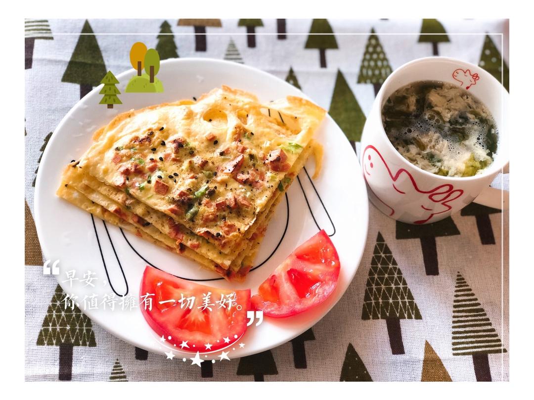 快手鸡蛋饼～～十分钟早餐！