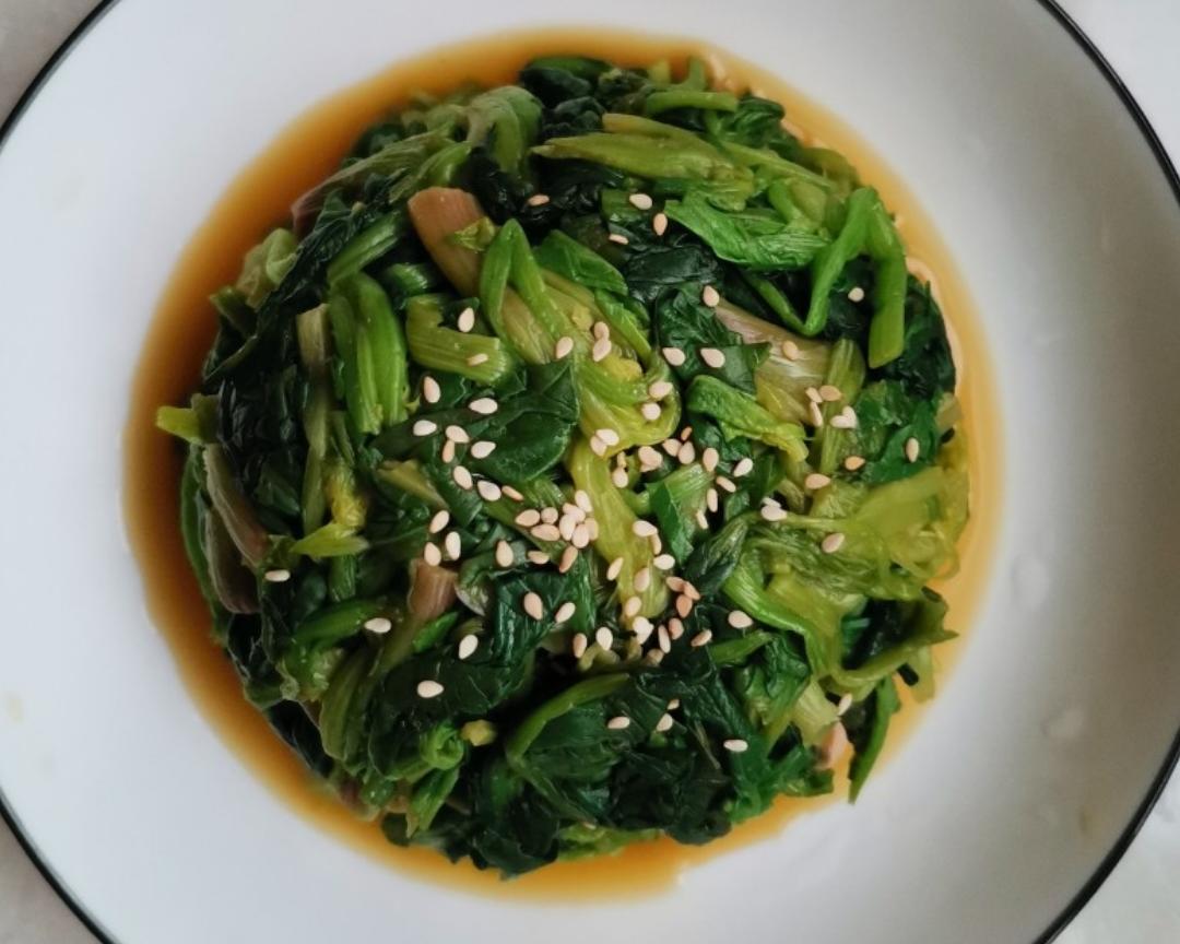 芥末菠菜的做法