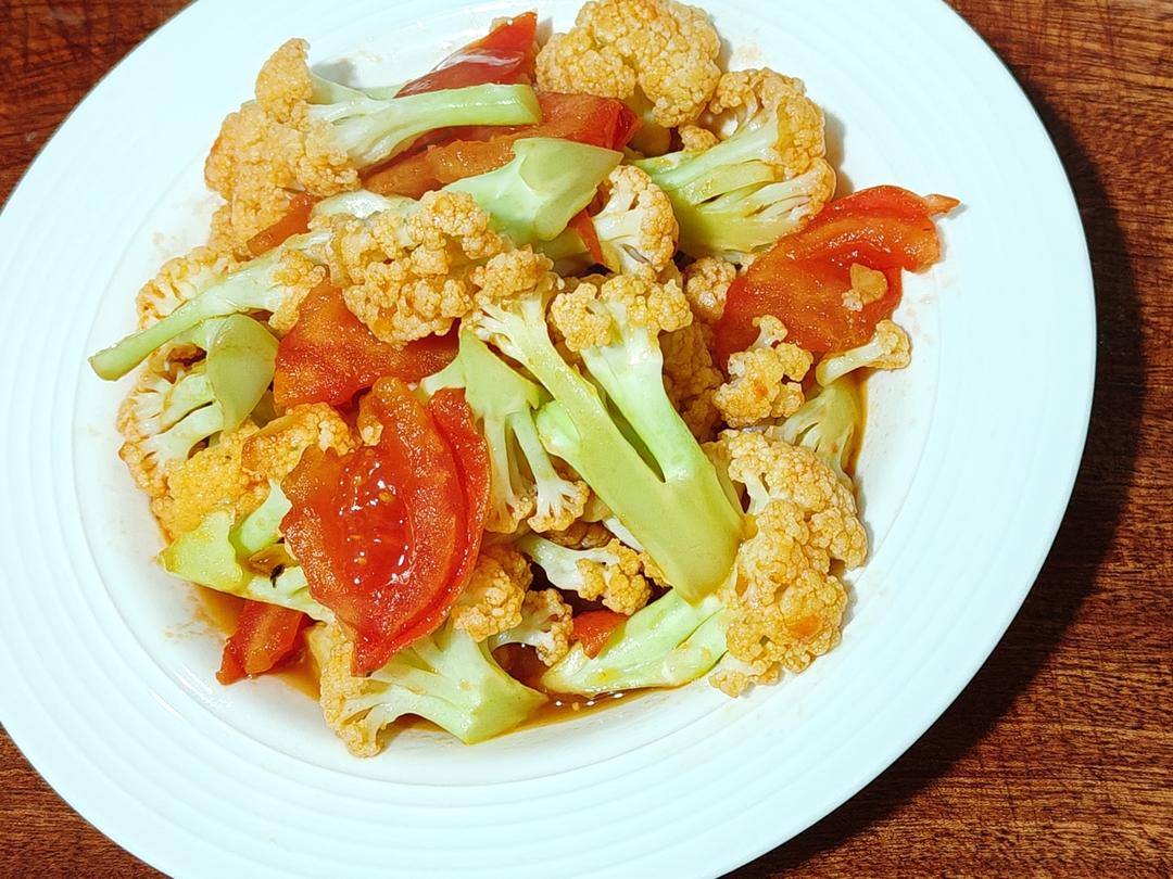 【西红柿炒花菜】酸甜开胃，家常快手菜