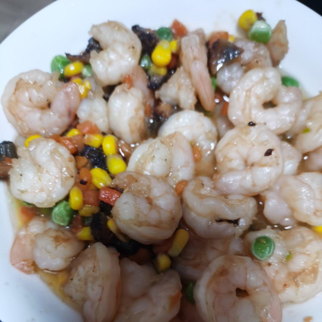 什锦玉米粒虾仁🍤🌽🥕