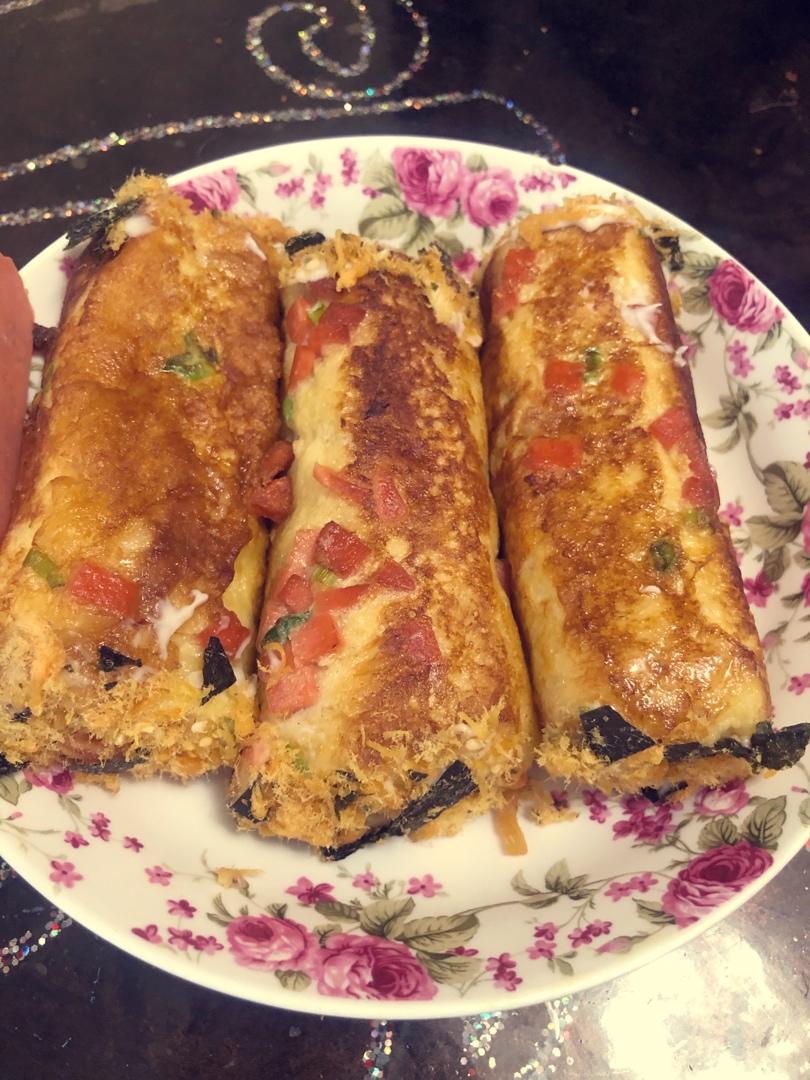 会拉丝的肉松芝士吐司卷