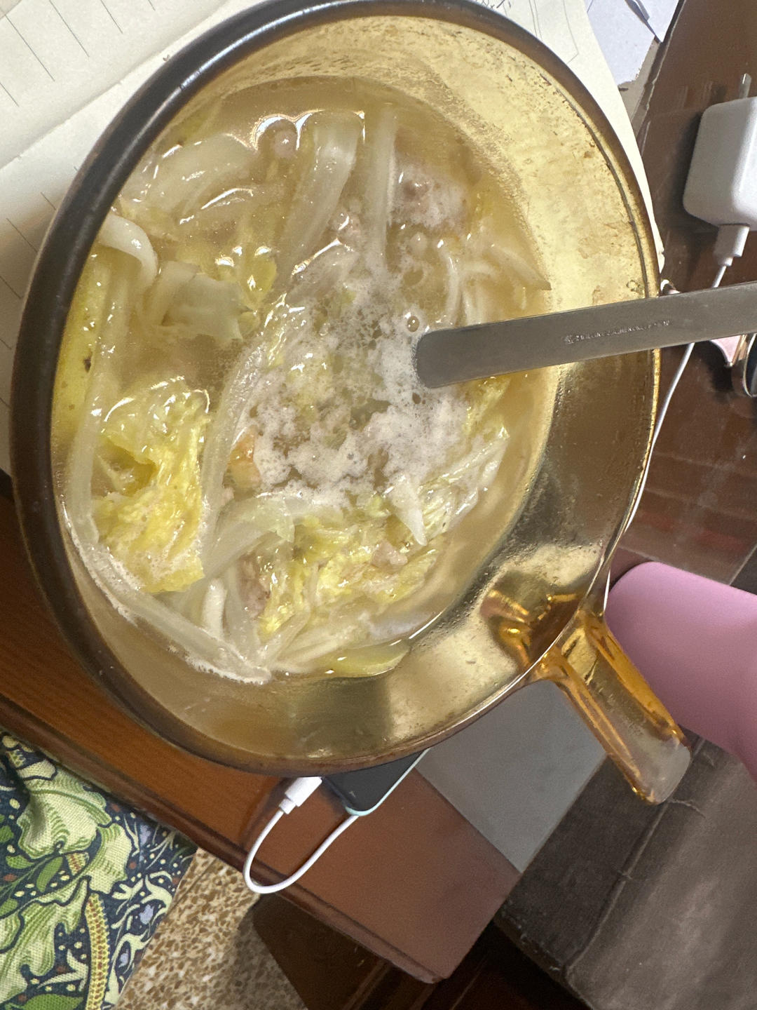 娃娃菜肉沫汤面