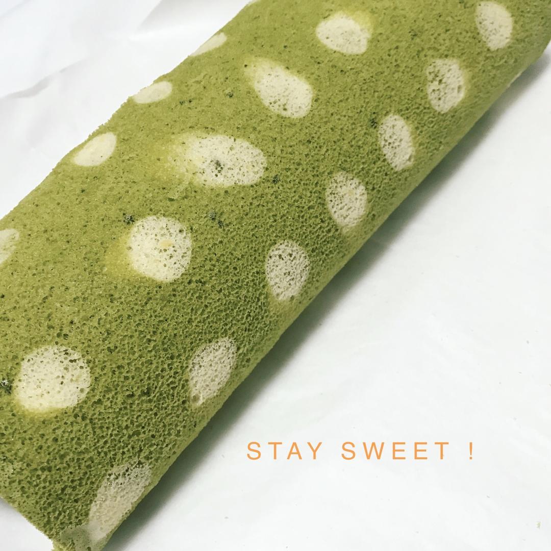 抹茶波点（条纹）蛋糕卷