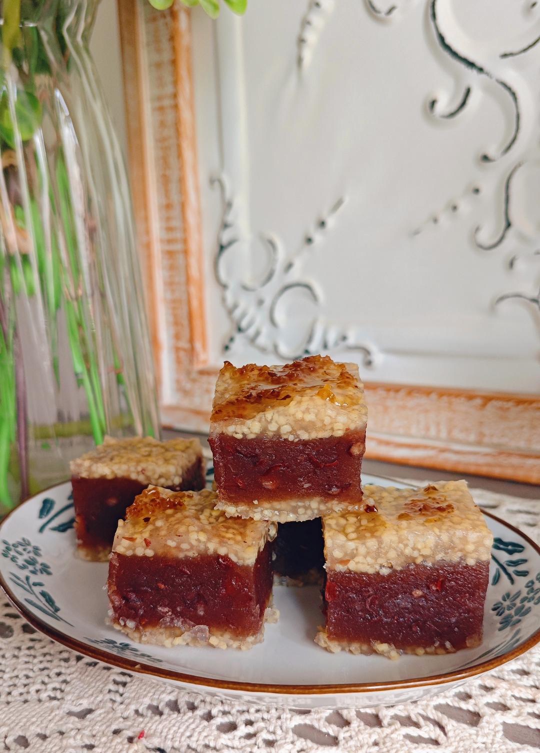 还原广式茶楼的特色点心，小米红豆马蹄糕，营养美味