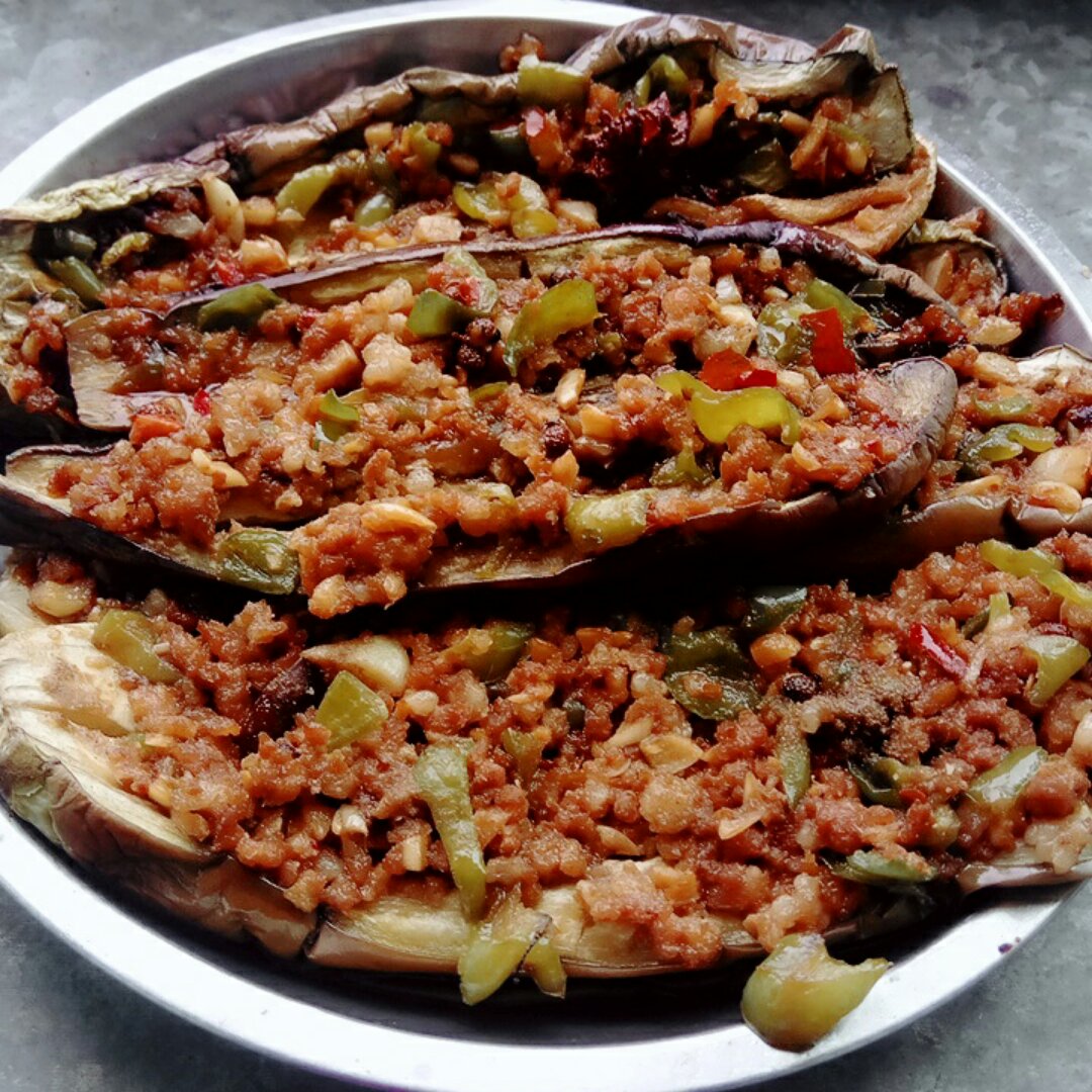 【微波炉烤茄子】