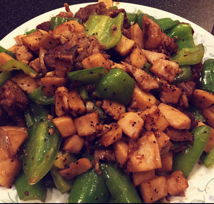 黑椒杏鲍菇牛肉粒