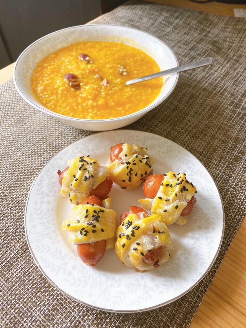 香肠可颂🥐（手抓饼版）