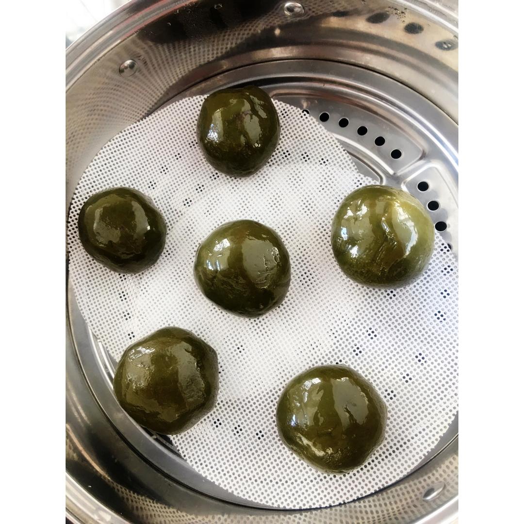 网红青团～～咸蛋黄肉松青团