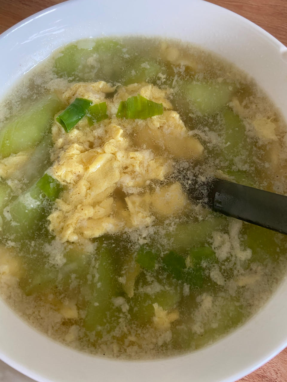 鲜掉眉❗️❗️好喝到哭的丝瓜煎蛋汤