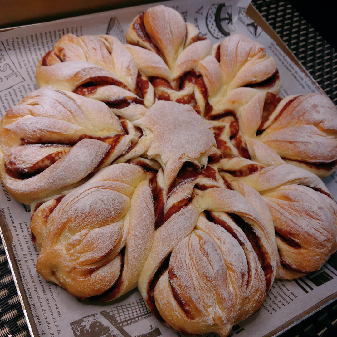 ins风圣诞节雪花豆沙面包---错过了夏天的风秋天的雨 不能再错过冬天的雪花