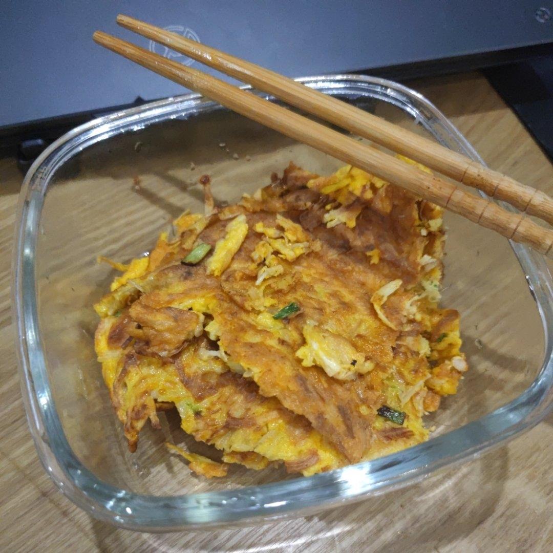 椒盐金针菇鸡蛋饼