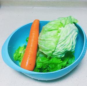 健身减肥餐生菜胡萝卜炒卷心菜的做法 步骤1