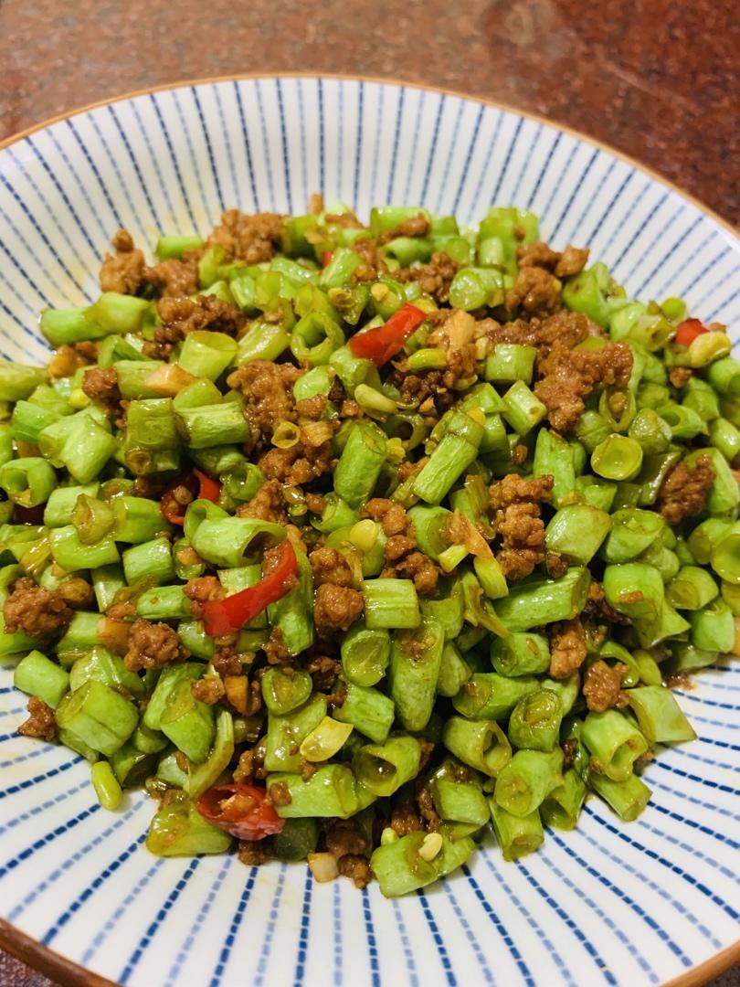 肉沫豆角下饭菜