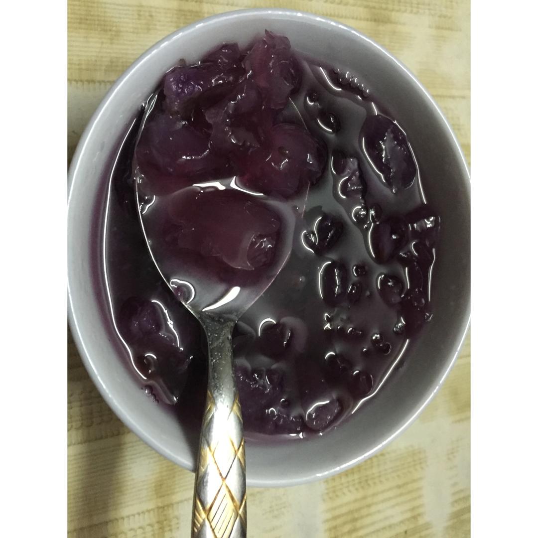 皂角米紫薯银耳羹