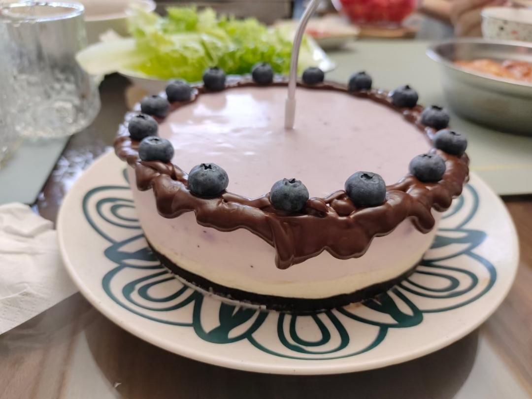 超梦幻的渐变蓝莓冻芝士